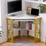 Corner Desk Computer Desk Writing Table with Smooth Keyboard Tray & Storage