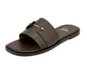 Christian Louboutin CHAMBELIMULE Men Leather Flat Mule Sandals Slides Shoes $845