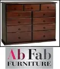 BANKSIA FULLY CONSTRUCTED TIMBER TALLBOY CHEST OF 1.2m 11 DRAWER IN WALNUT