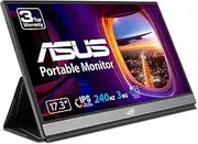 ASUS ROG Strix 17.3" 1080P Portable Gaming Monitor (XG17AHPE) - FHD, IPS, 240Hz, Adaptive-Sync, Built-in Battery, Smart Case, USB Type-C, Micro HDMI, for Laptop, PC, Phone, Console