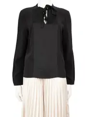 Red Valentino Black V-Neck Blouse
