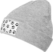 [JBYJBX] Dog Paw Pattern Print Unisex Knitted Hat Daily Hat Birthday Theme Elasti Beanie Cap Outdoor Leisure