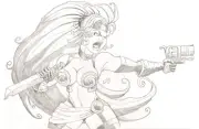 Red Monika - Original Comic Art - 11"x17" Pencils On 100lbs. Bristol