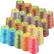 [Timgle] 20 Colors Polyester Variegated Embroidery Machine Thread 3000 Yards Each 40s/2 Rainbow 100% Polyester Sewing Thread Compatible with Brother/Janome/Babylock/Bernina Embroidery Sewing Machine