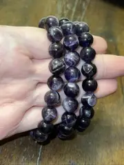 Chevron Amethyst Dream Amethyst Crystal Bracelet Approx 10mm beads