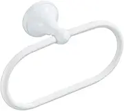 SHINEOFI Modern Oval White Wall Mounted Towel Ring Simple Towel Hanging Rack for Bathroom Kitchen and Hotel Use Towel Shelf for Home Organization