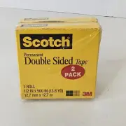 Scotch Permanent Double-Sided Tape 2/Pkg-.5"X500" - 2 Pack