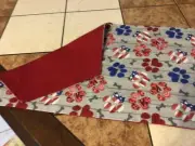 Red white and blue paws table runner