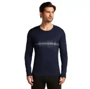 Icebreaker Men's Merino 200 Oasis Crew - Jasper Snow Wave