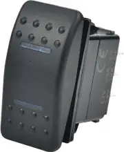 Open Trail SM106-006B Rocker Dash Switch - Momentary Lighted Blue