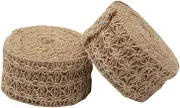 OHPHCALL 1 Roll Openwork Flower Lace Jute Twine Handmade Weaving Rope for DIY Vintage Wedding Decorations for Craft Projects and Embellishments