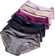 [Moonight] COSWE Panties Underwear Hipster Panties Sexy Lace Underpants Briefs Hipster for Women, Pack of 6, Small-Medium