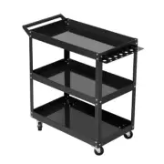 3-Tier Tool Cart Workshop Trolley Mechanic Garage Mobile Storage Black