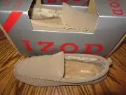 IZOD XL M Men's Tan Suede/w Man Made Bottoms New Slippers Comfort Fit Nice!