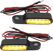 ECSiNG 2Pcs Mini Motorbike Turn Signal Light LED EMark E24 Flash Lights Compatible With Most Motorcycles 12V M8 Flashing Lights Aluminum Alloy