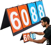 YRTUOP Portable Scoreboard - Live Scoreboard,Score Flipper Multi-Function Four Digits for School Tournament Table Tennis Soccer Basketball Volleyball Pool Game
