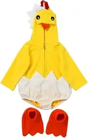 Qkbuza Toddler Hatching Chicken Costume | Boys Animal Design Rompers for Dress Up - Party Costume Supplies Chicken Clothing for Easter, Holiday Celebrations