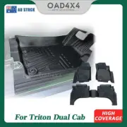 5D Door Sill Covered Floor Mats For Mitsubishi Triton Dual Cab MQ MR 2015-2024