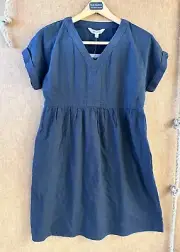 Briggs Linen Blend Short Dress X-Small Black Preppy Capsule