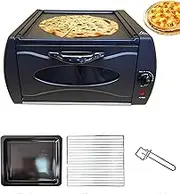 Electric Indoor Pizza & Tandoori Oven, 2100W Mini Oven for Lahmacun, Manakish | 0-380°C Adjustable Temperature Control, Overheating Protection | 15L Round Door for Home & Takeaway Kitchen Appliances