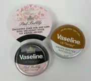 2 Vaseline Lip Therapy Tins 0.6 oz PINK BUBBLY Cocoa Butter Dry Lips