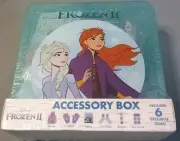 Disney Frozen II Accessory Box 6 Items Hat Gloves Poster Socks Ring Bows + Case