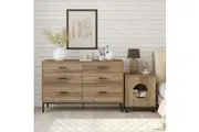 Cosmoliving Bronx Chest of 6 Drawers 120 CM With Pet Cat House Side Table