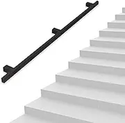 Modern Handrails for Indoor Stairs Railing 1ft~20ft Non-Slip Staircase Banister Hand Rails for Home Bars Kindergarten Corridor Outside Grab Railing, Black(16.4ft/500cm)