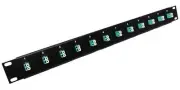 12 Port LC Fiber Patch Panel 10Gb/40Gb Multimode (Aqua Couplers) (Loaded 1u) 19"
