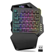 Wireless One-Handed Gaming Keyboard, 2.4Ghz RGB Backlit Mini Gaming Keypad,