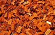 Brown 2x4 building bricks, 180 pieces compatible to major brand
