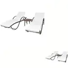 Sun Lounger with Cushion with Table Day Bed Lounge Sofa Poly Rattan 2x vidaXL