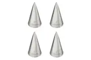 4x Mondo Stainless Steel #0 Round Piping Tip Icing Cake Decorating Nozzle Silver
