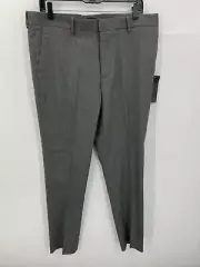 New Look Mens 36 Regular Gray Flat Front Dress Pants