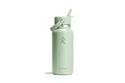 Hydro Flask Hydration Bottle Wide Mouth With Flex Straw Cap 32oz/946ml - Aloe