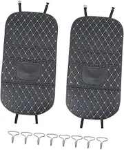 Anneome 2pcs Car Seat Kick Mats Back Protectors with Storage Pocket for Easy Cleaning Fits Vehicles for Protecting Against Dirt and Damage