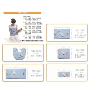 【艾樂舒】數位恆溫濕熱電毯UC-390 14x27吋(背部、腰部適用 熱敷墊)