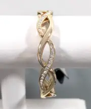 Napier Gold Tone Rhienstone Infinity Chain Link Stretch Bangle Bracelet 7 in