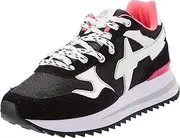 [w6yz] Women's Yak-w. Oxford Flat, Black White, 5.5 US