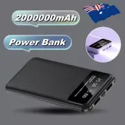 Portable 2000000mAh Power Bank Fast Charger Thin 2USB Mobile Phone Battery Box