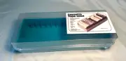 NEW IN PACKAGE PLASTIC AQUA and clear 15 CASSETTE TAPE CASE MODEL #TC-415