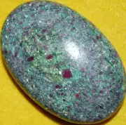 Sparkling Ruby in Fuchsite Soap-Shaped Palm Stone #4