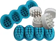 NUOBESTY 2 Pcs Handmade Soap Candle Making Oval Soap Cake Baking 4- Cavity Massage Brush Oval Soap for Handmade Soap Oval Cookie Cutter Soap Dish