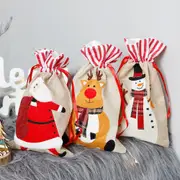 3Pcs Christmas Decorative Supplies Handbag Children's Gift Bag Candy Storage Bag