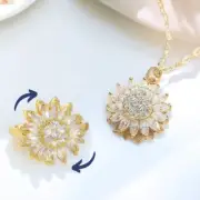 Sunflower Fidget Ring and Necklace Spinner Set