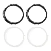 4Pcs 10M x 0.75mm Nylon Badminton Racket Racquet String, Black/White