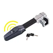 Steering Wheel Lock With Alarm Anti-Theft Device Retractable Protection T-Lock