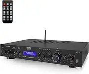 Pyle - Upgraded Premium Rack Mount Bluetooth Receiver, Home Theater Amp, Speaker Amplifier, Bluetooth Wireless Streaming, MP3/USB/SD/AUX/FM Radio, 200 Watt, w/Digital ID3 LCD Display from - PDA7BU