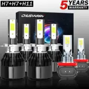 For Smart Fortwo 2008-2015 6000K LED Headlight Bulb High Low Beam+Fog light (for: Smart)