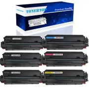 6PK Compatible 414X W2020X Color Toner For HP Color LaserJet M454 M454dn M454dw